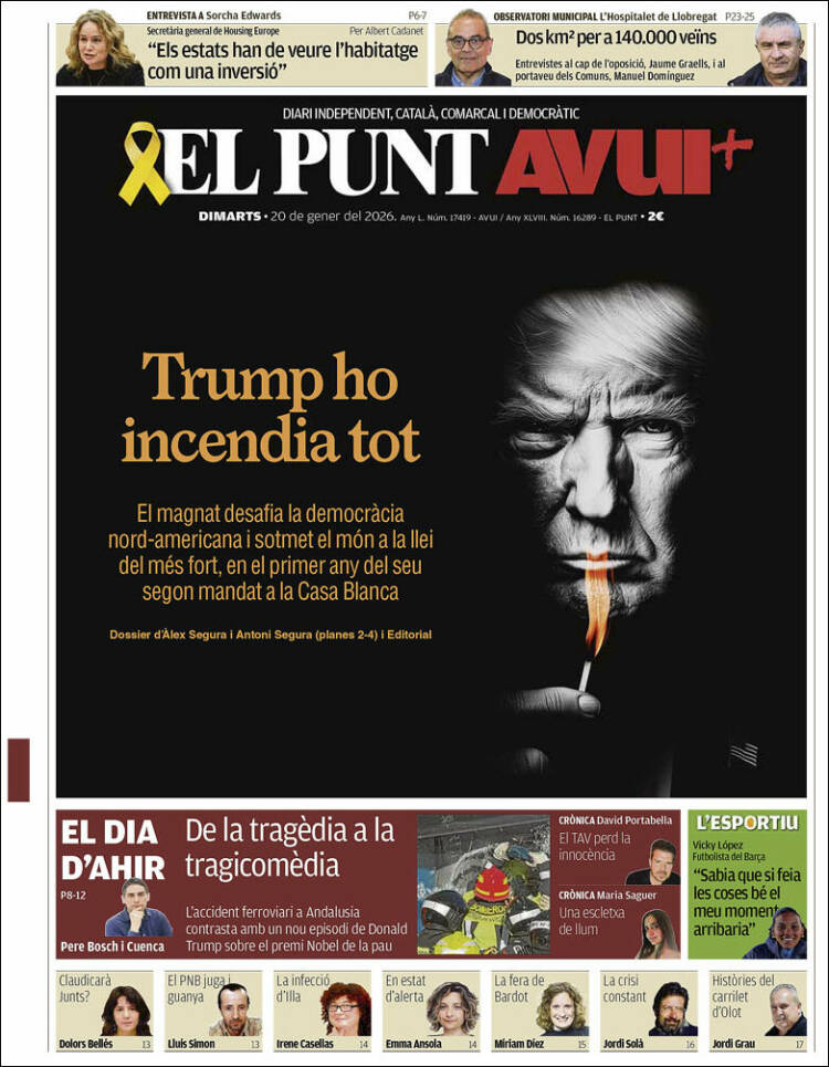 Portada de El Punt Avui (Espa&ntilde;a)