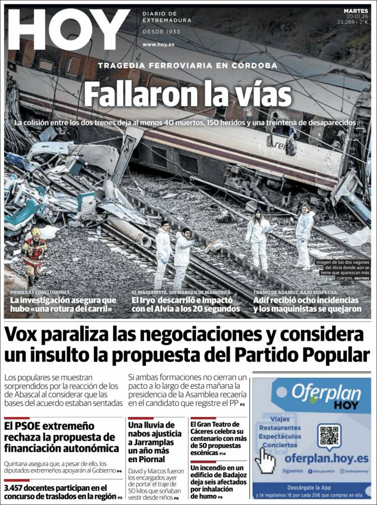 Portada de Hoy - Badajoz (Espa&ntilde;a)