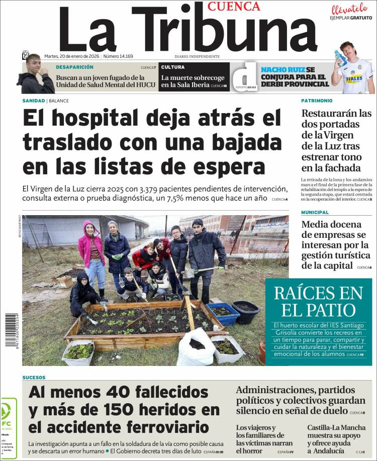 Portada de La Tribuna de Cuenca (Espa&ntilde;a)