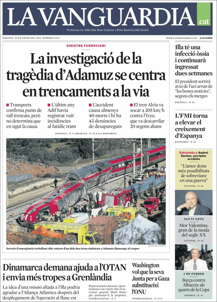 Portada de La Vanguardia (Espa&ntilde;a)