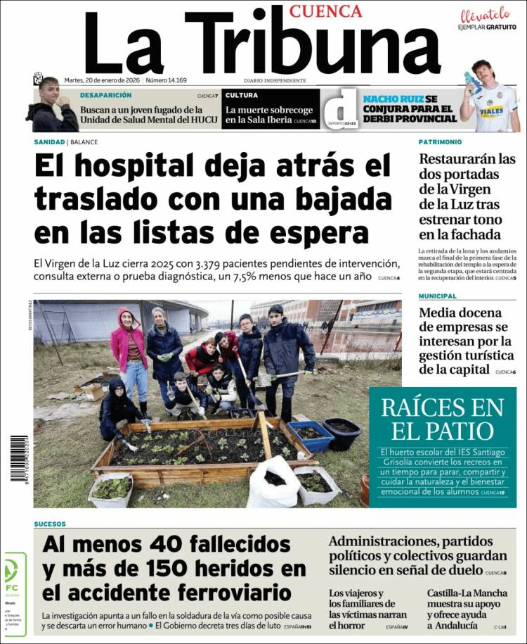 Portada de La Tribuna de Cuenca (Espa&ntilde;a)