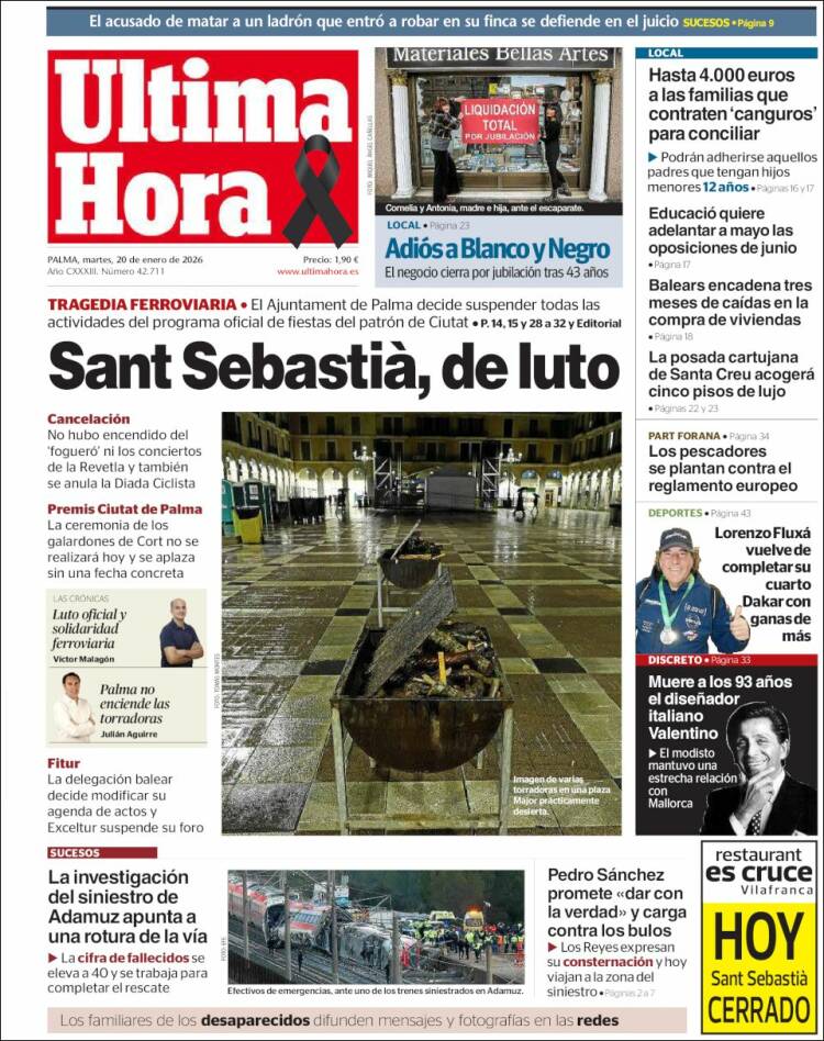 Portada de Última Hora (Espa&ntilde;a)