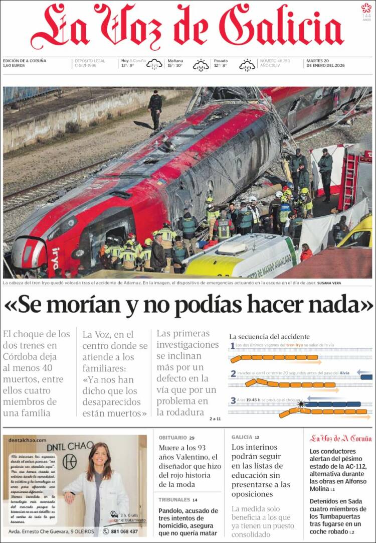 Portada de La Voz de Galicia (Espa&ntilde;a)