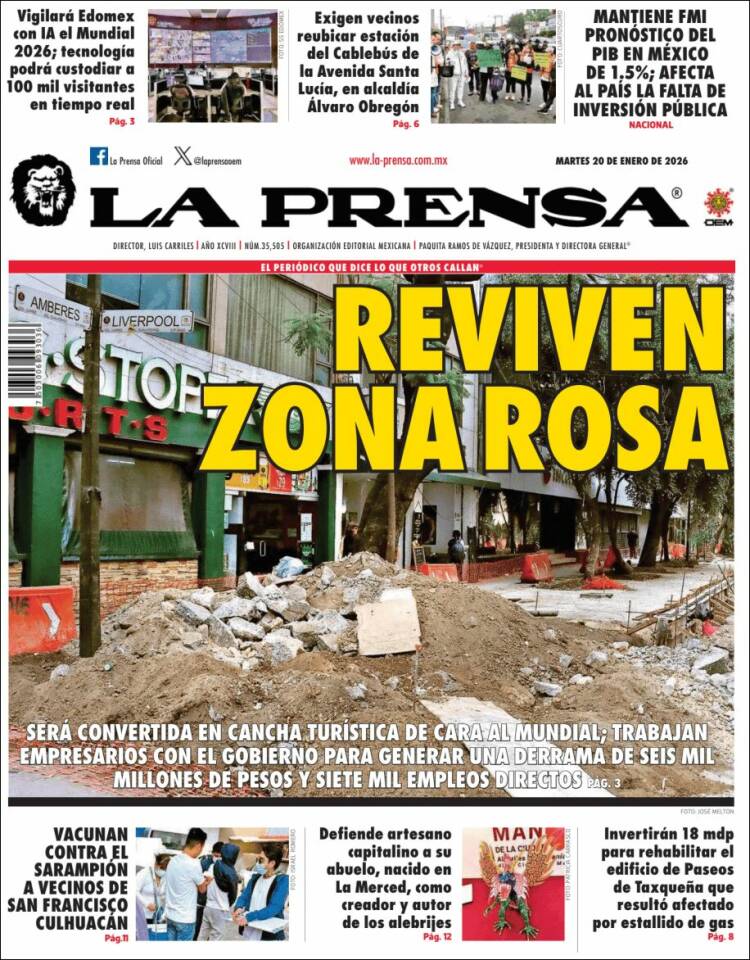 Portada de La Prensa (M&eacute;xico)
