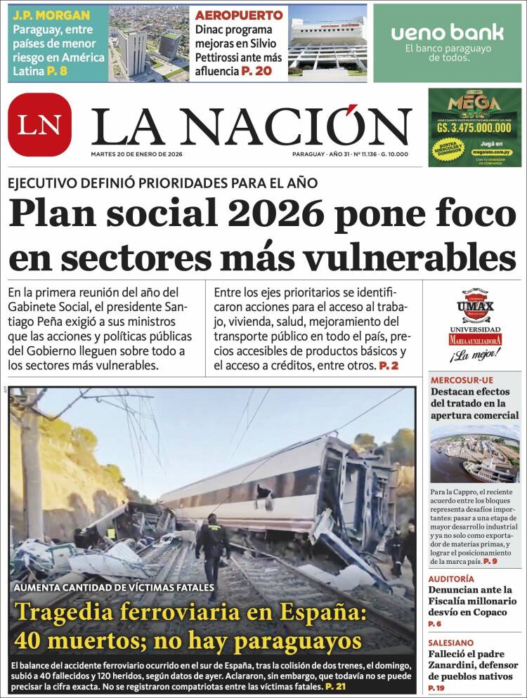 Portada de La Nación (Paraguay)