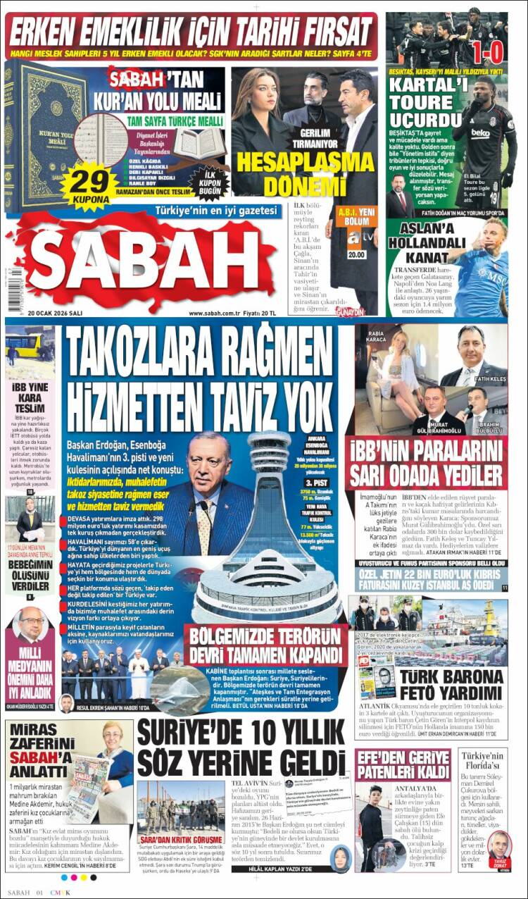 Portada de Sabah (Turqu&iacute;a)