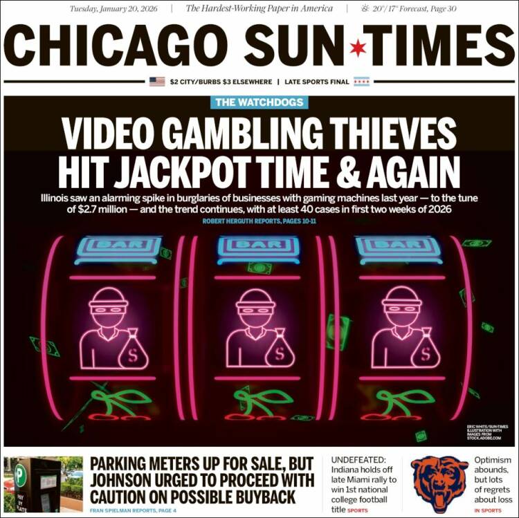 Portada de Chicago Sun-Times (USA)