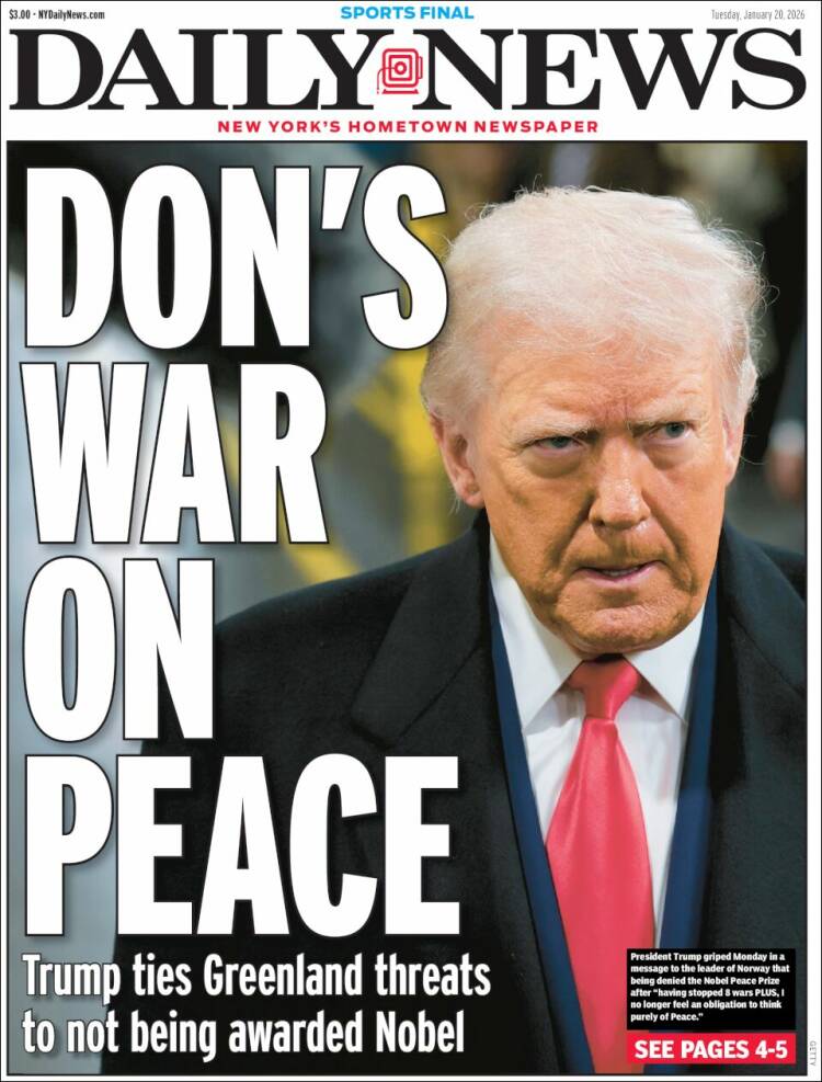 Portada de Daily News - New York (USA)