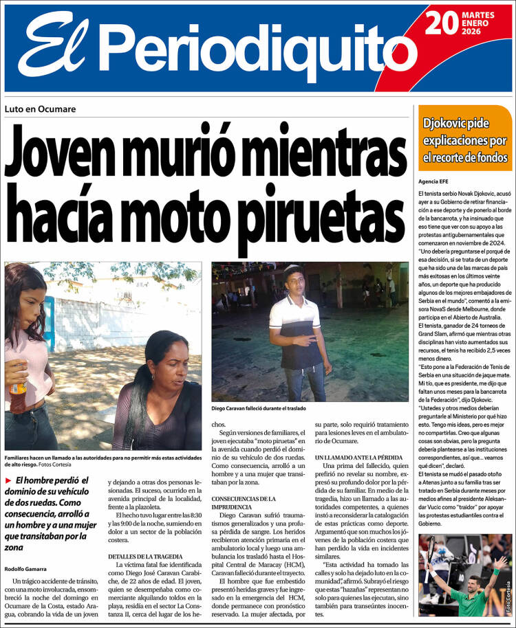 Portada de Periodiquito de Aragua (Venezuela)