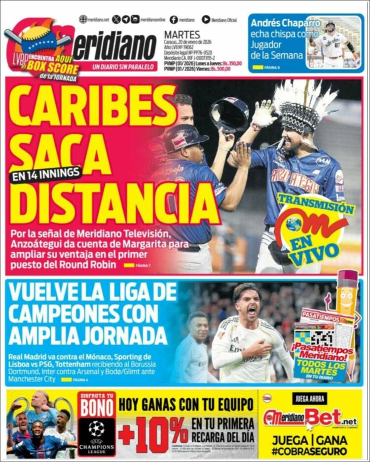 Portada de Meridiano (Venezuela)