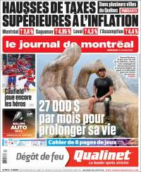 Portada de Le Journal de Montréal (Canada)