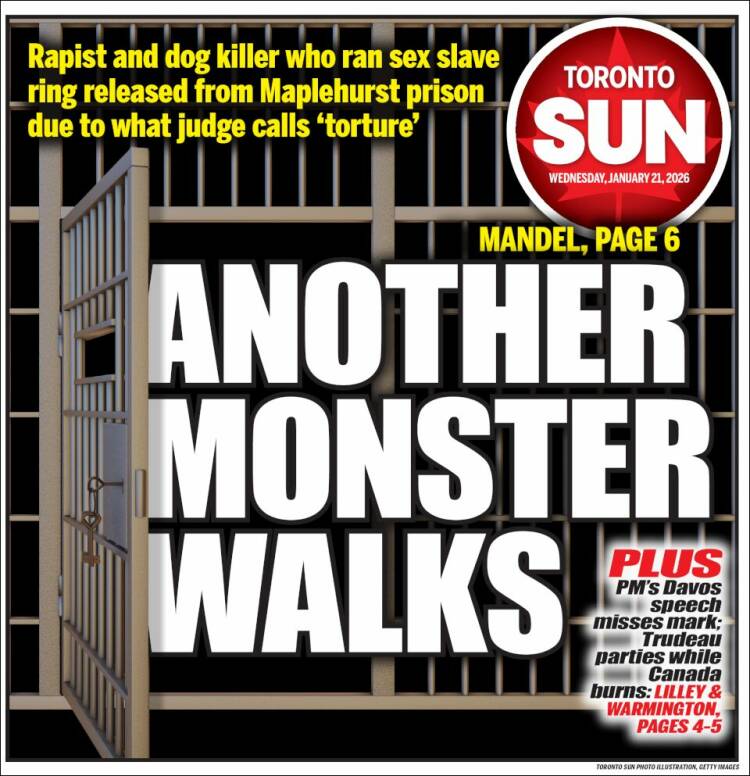 Portada de The Toronto Sun (Canad&aacute;)