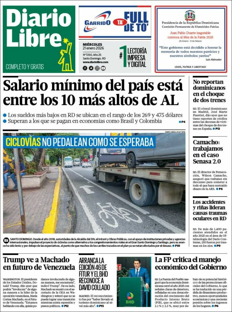 Portada de Diario Libre (R. Dominicana)
