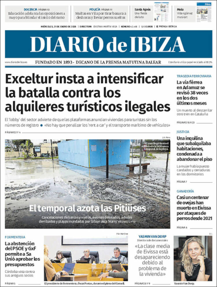 Portada de Diario de Ibiza (Espa&ntilde;a)