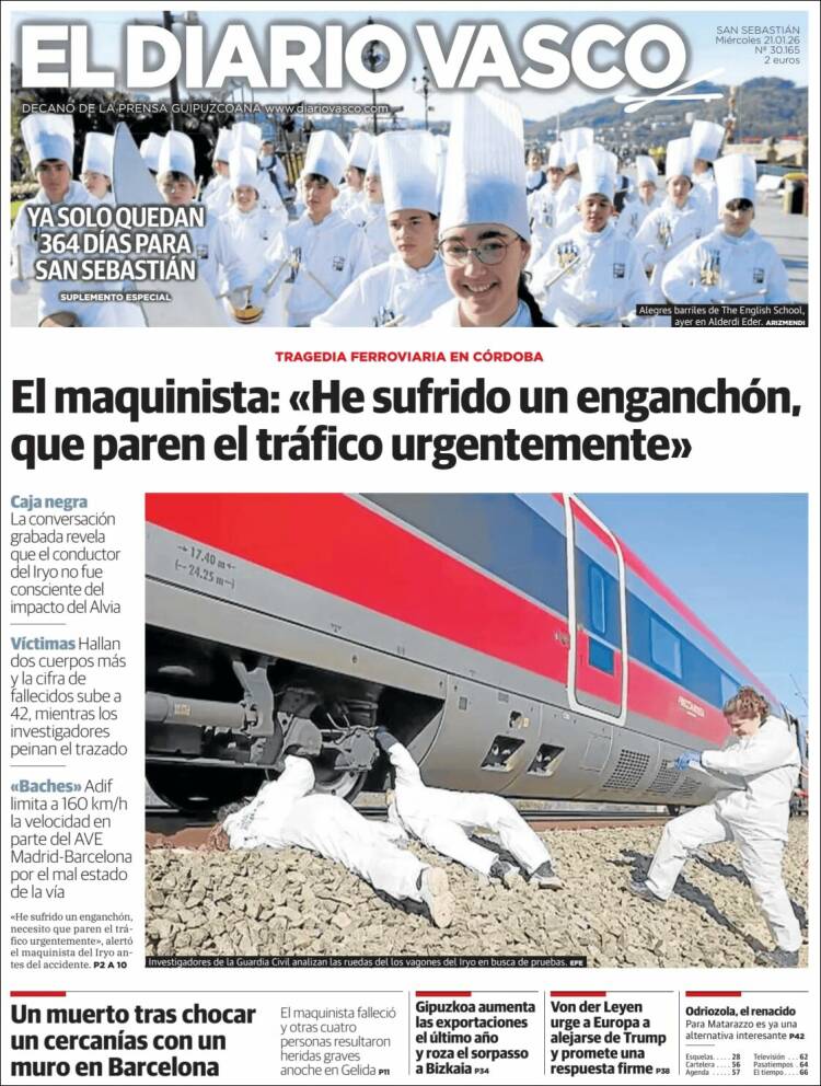 Portada de Diario Vasco (Espa&ntilde;a)