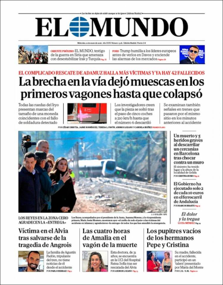 Portada de El Mundo (España)