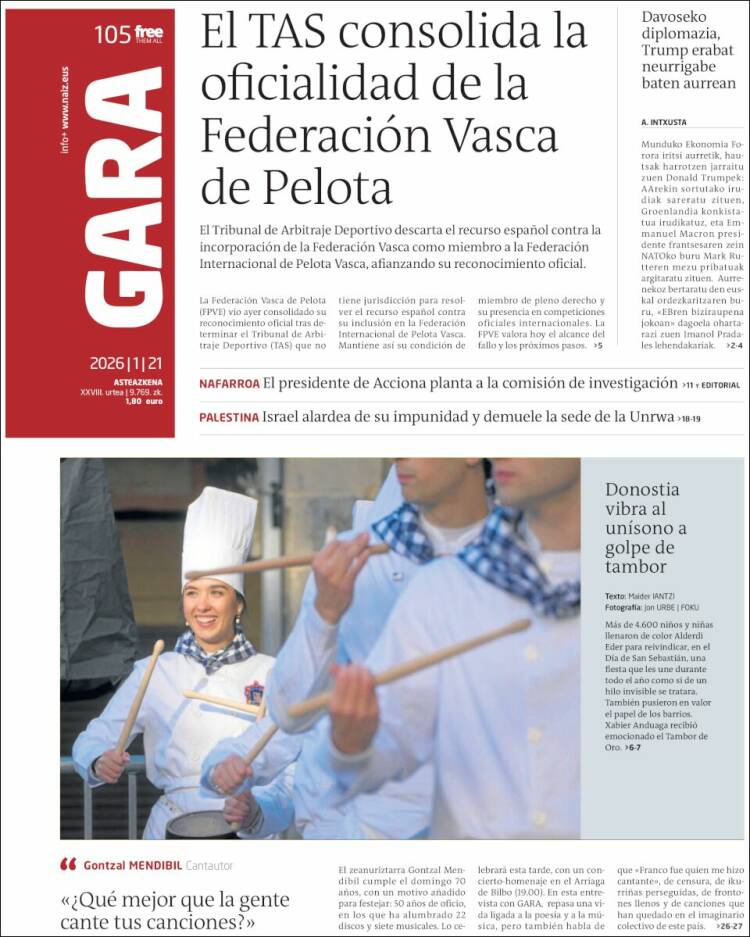 Portada de Gara (Espa&ntilde;a)