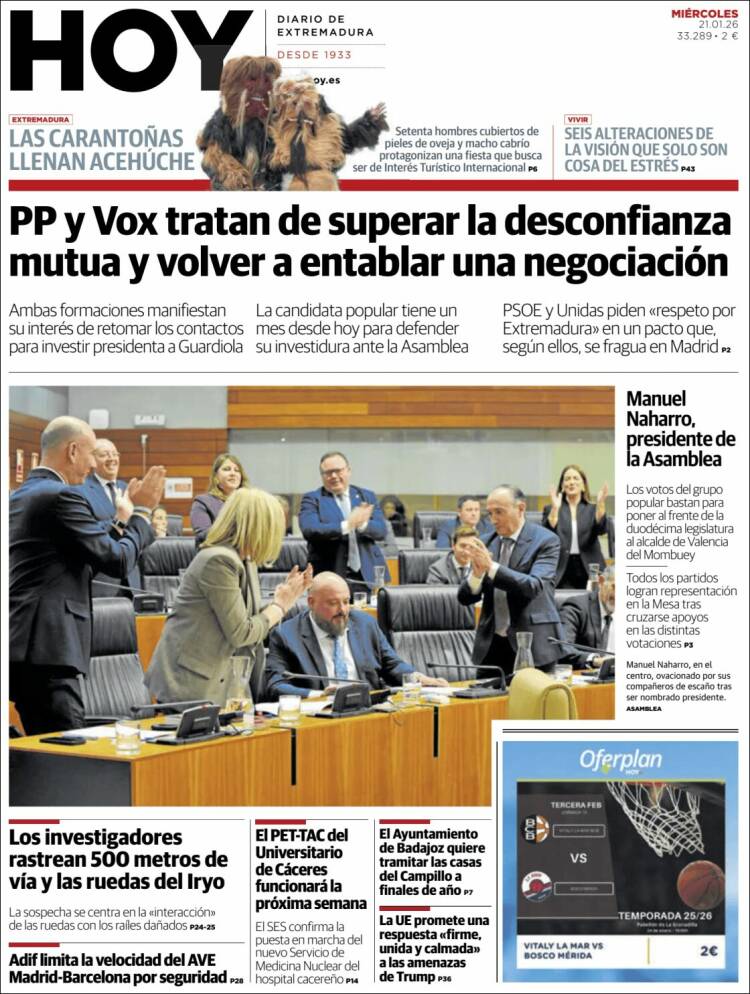 Portada de Hoy - Caceres (Espa&ntilde;a)