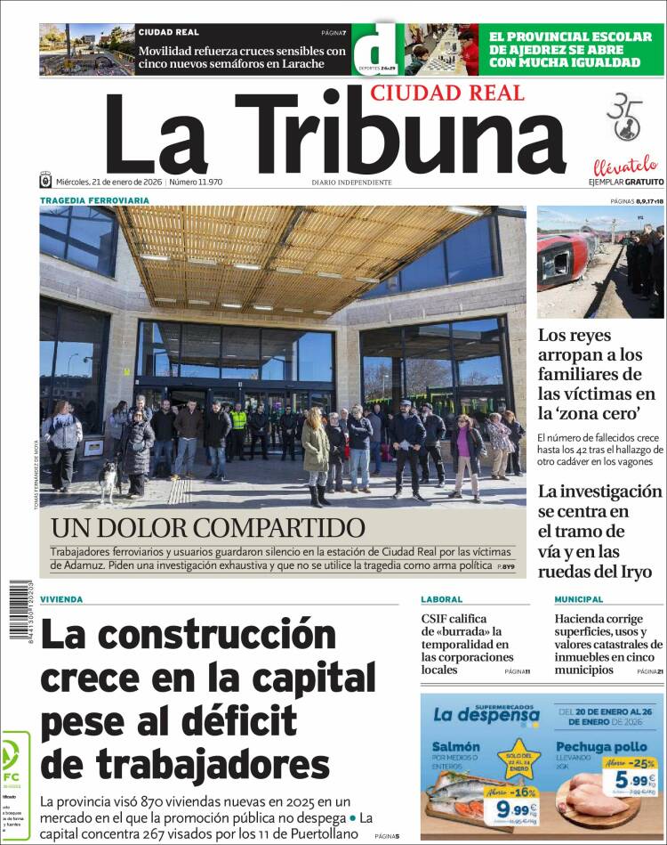 Portada de La Tribuna de Ciudad Real (Espa&ntilde;a)