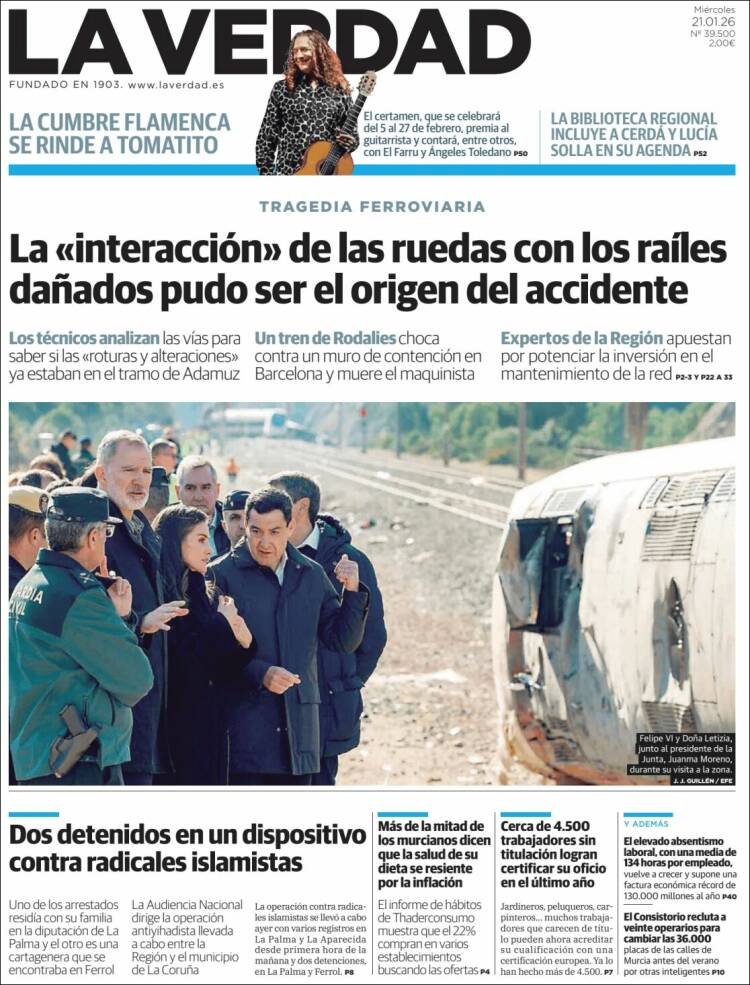 Portada de La Verdad de Murcia (Espa&ntilde;a)