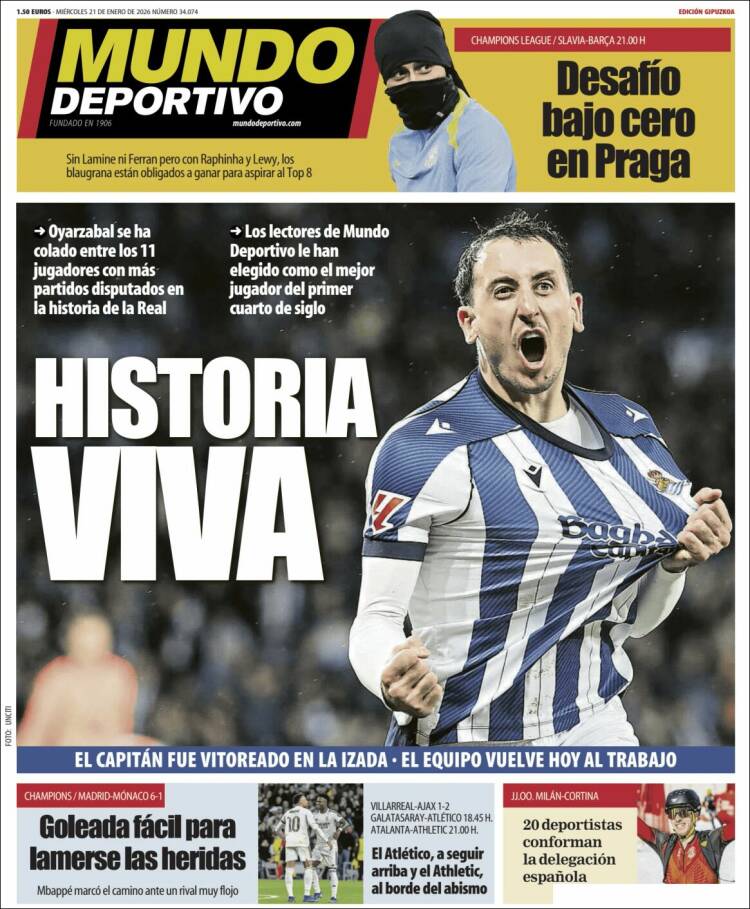 Portada de Mundo Deportivo Gipuzkoa (Espa&ntilde;a)