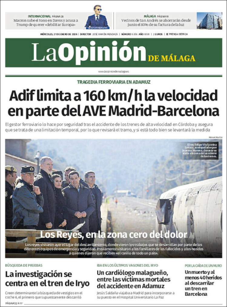 Portada de La Opinión de Málaga (Espa&ntilde;a)