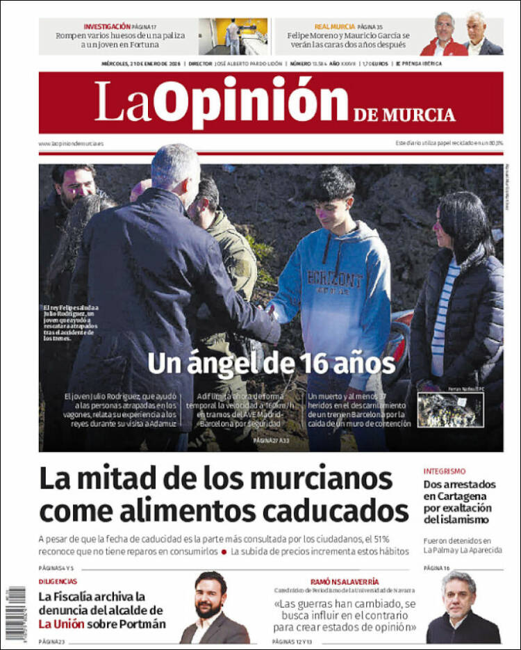 Portada de La Opinión de Murcia (Espa&ntilde;a)