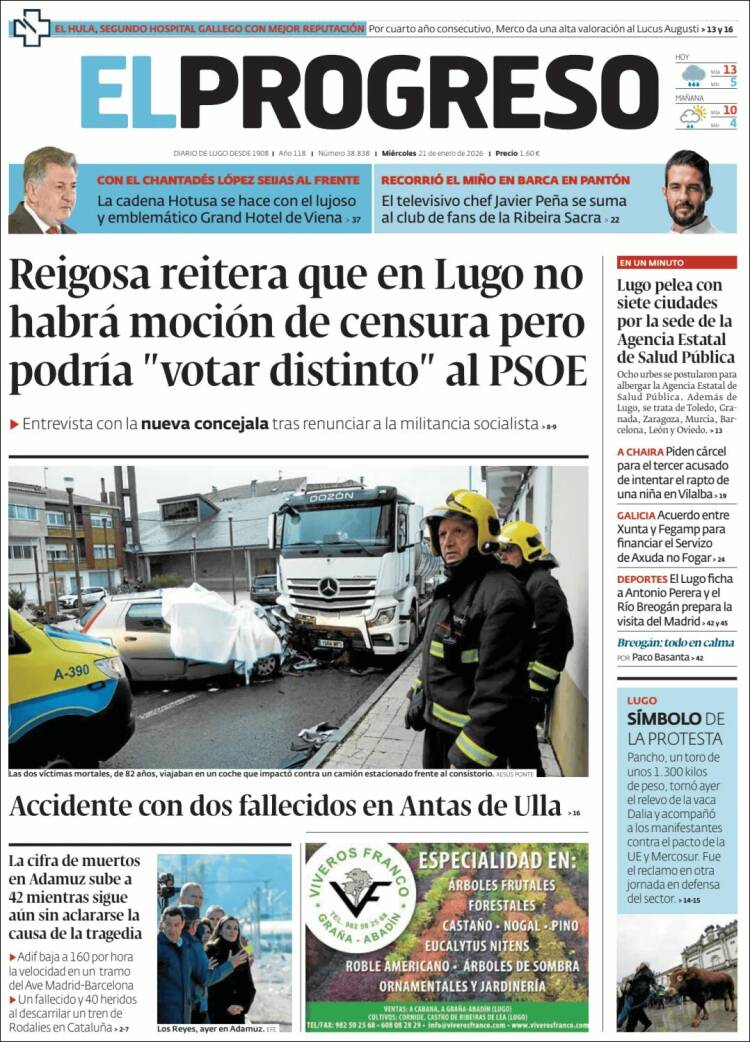Portada de El Progreso (Espa&ntilde;a)