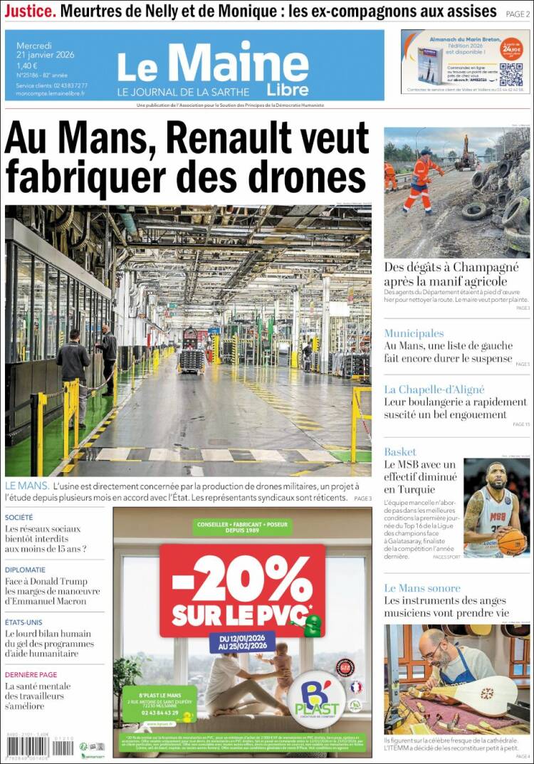 Portada de Le Maine Libre (Francia)