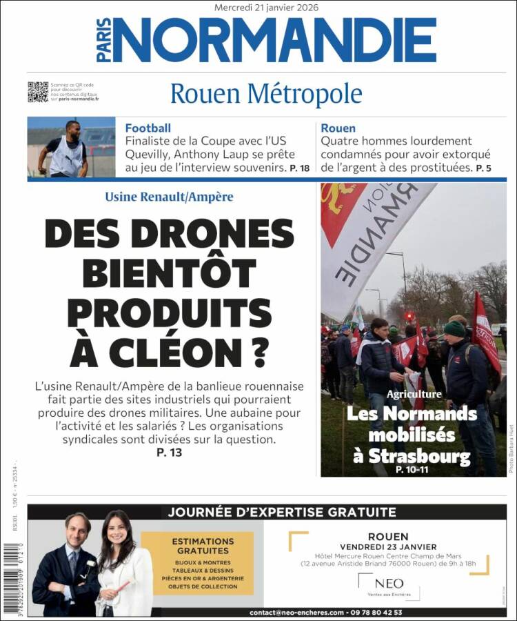 Portada de Paris Normandie (Francia)