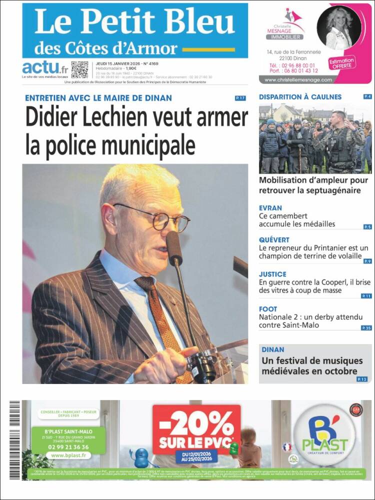 Portada de Le Petit Bleu (Francia)