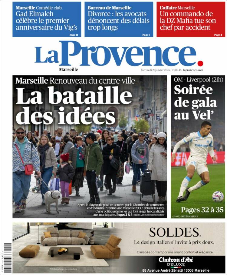 Portada de La Provence (Francia)