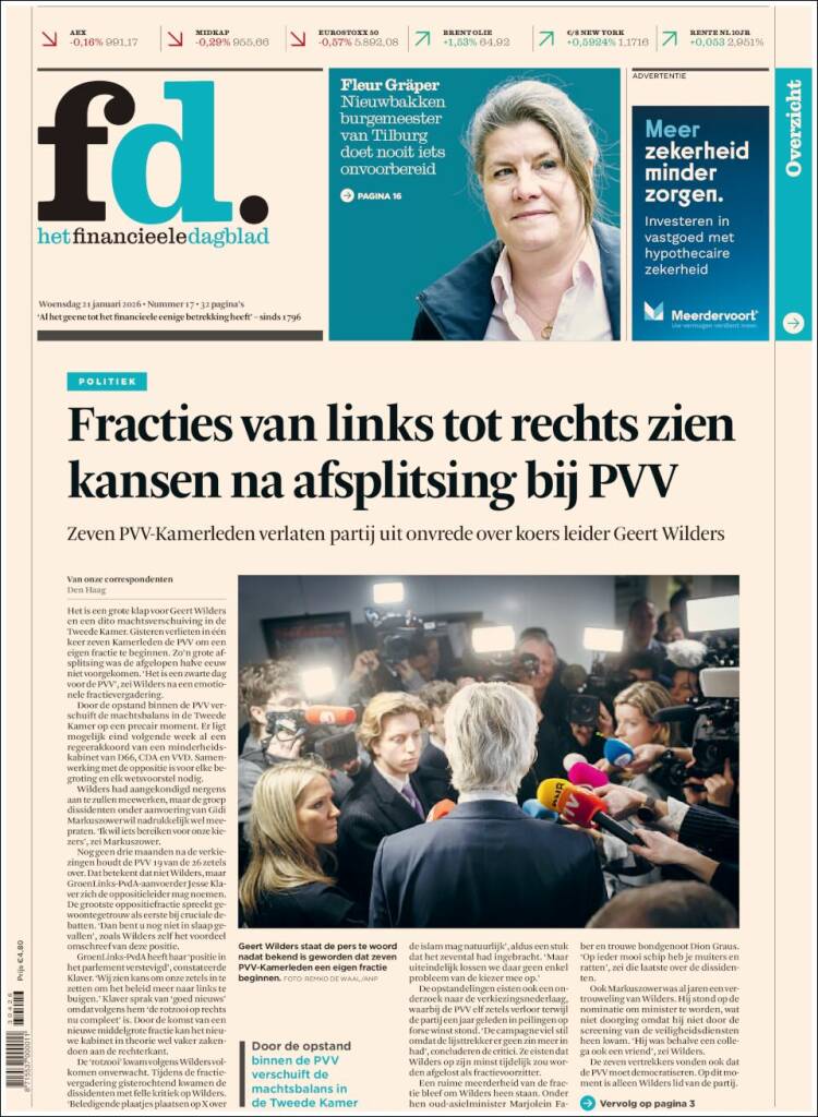 Portada de Het Financieele Dagblad (Pa&iacute;ses Bajos)