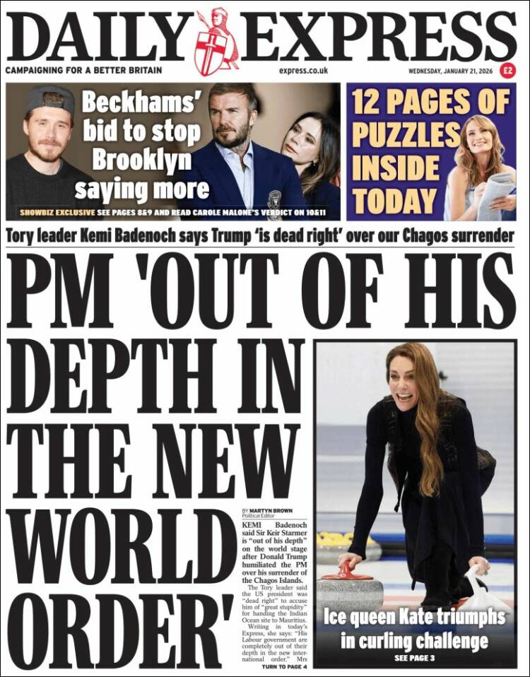 Portada de Daily Express (Reino Unido)