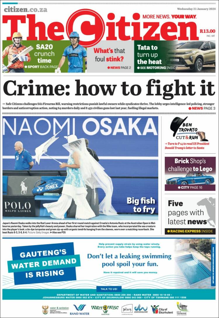 Portada de The Citizen (Sud&aacute;frica)