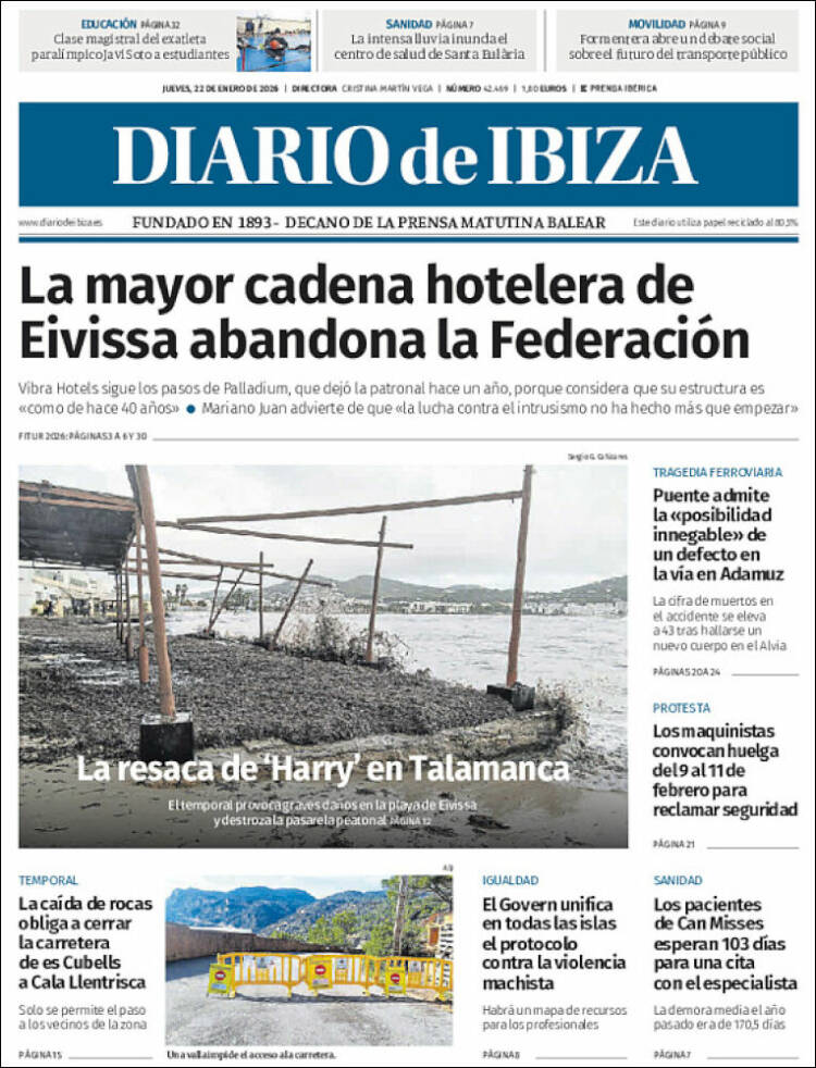 Portada de Diario de Ibiza (Espa&ntilde;a)