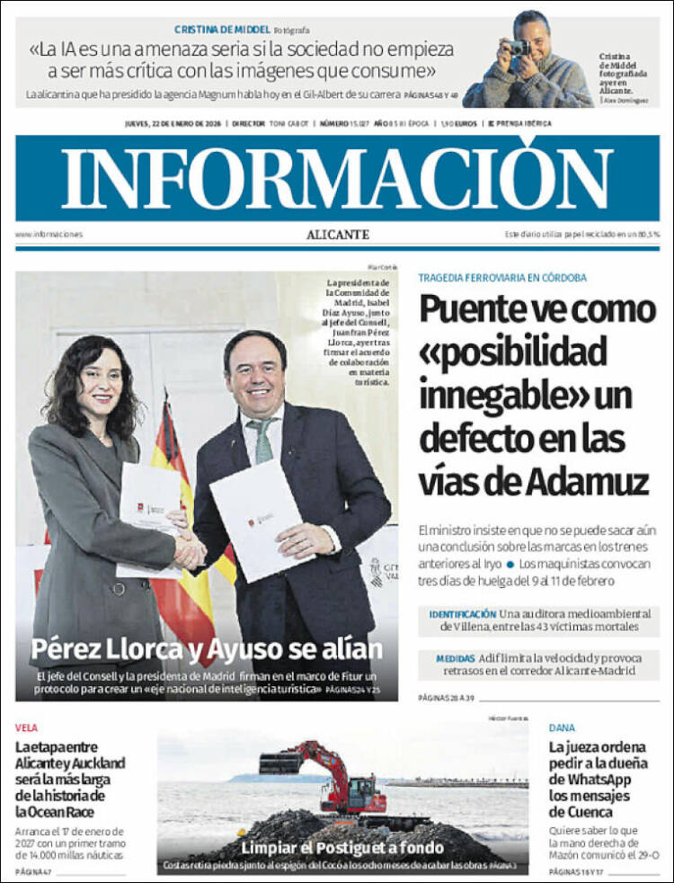 Portada de Diario Información (Espa&ntilde;a)