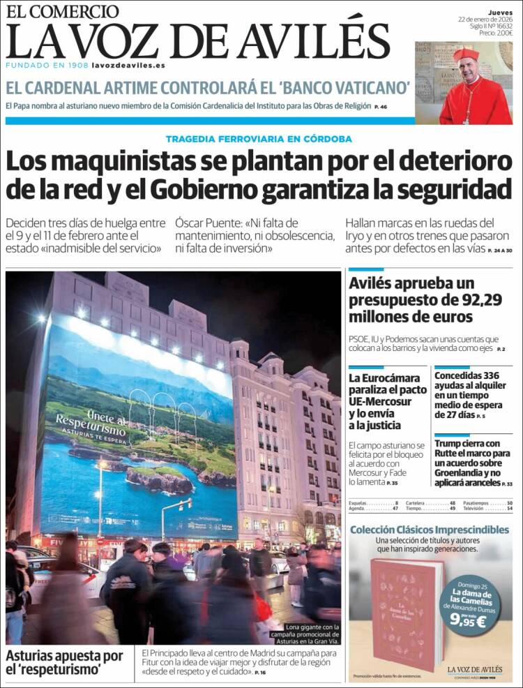 Portada de El Comercio - Avilés (Espa&ntilde;a)