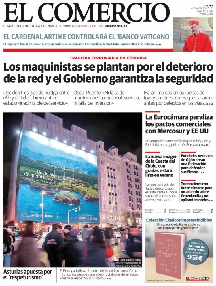 Portada de El Comercio - Gijón (Espa&ntilde;a)