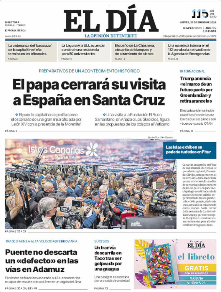 Portada de El Día (Espa&ntilde;a)