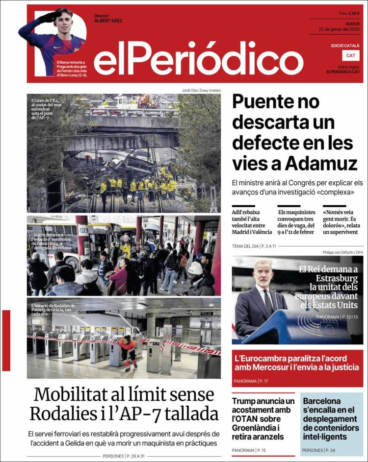 Portada de El Periódico de Catalunya (Espa&ntilde;a)