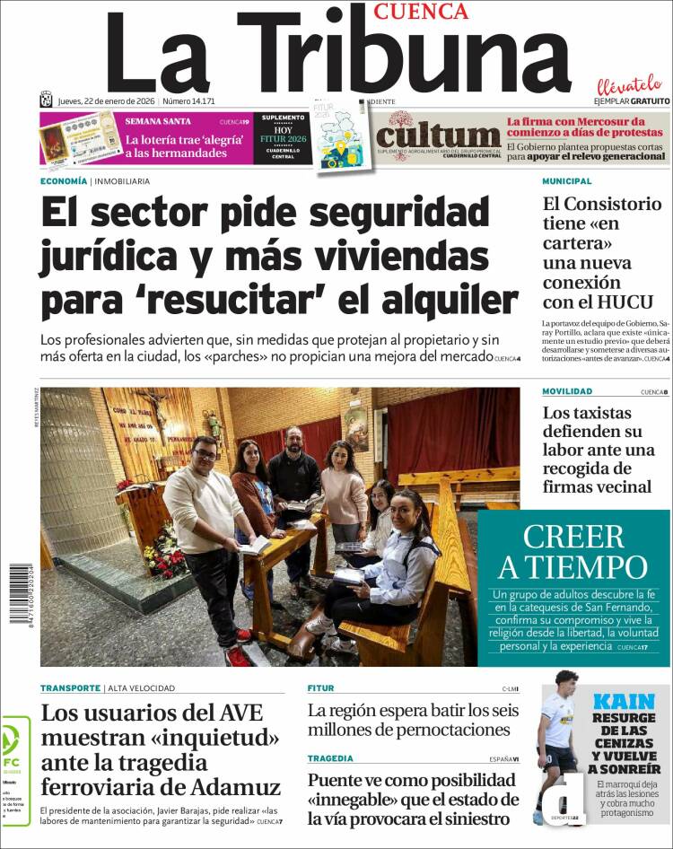 Portada de La Tribuna de Cuenca (Espa&ntilde;a)