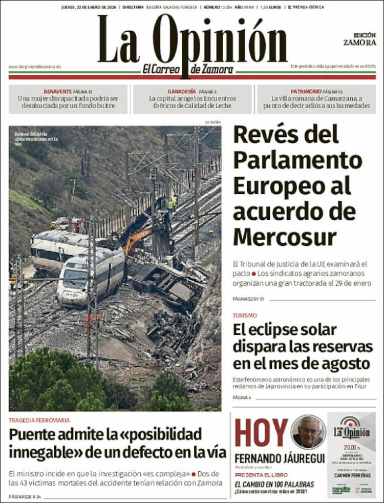 Portada de La Opinión - El Correo de Zamora (Espa&ntilde;a)