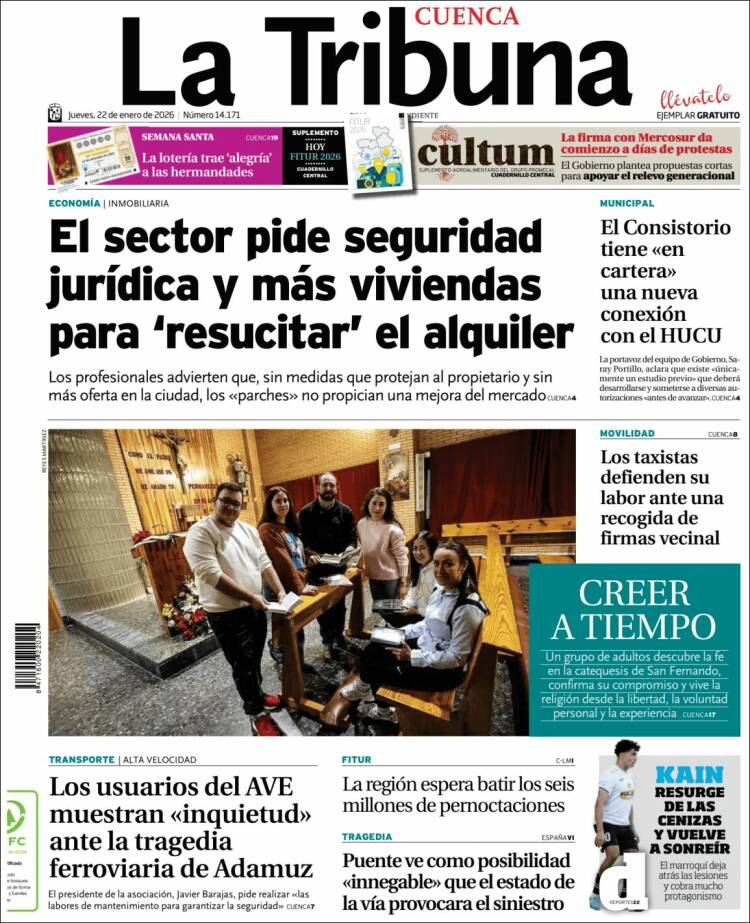 Portada de La Tribuna de Cuenca (Espa&ntilde;a)