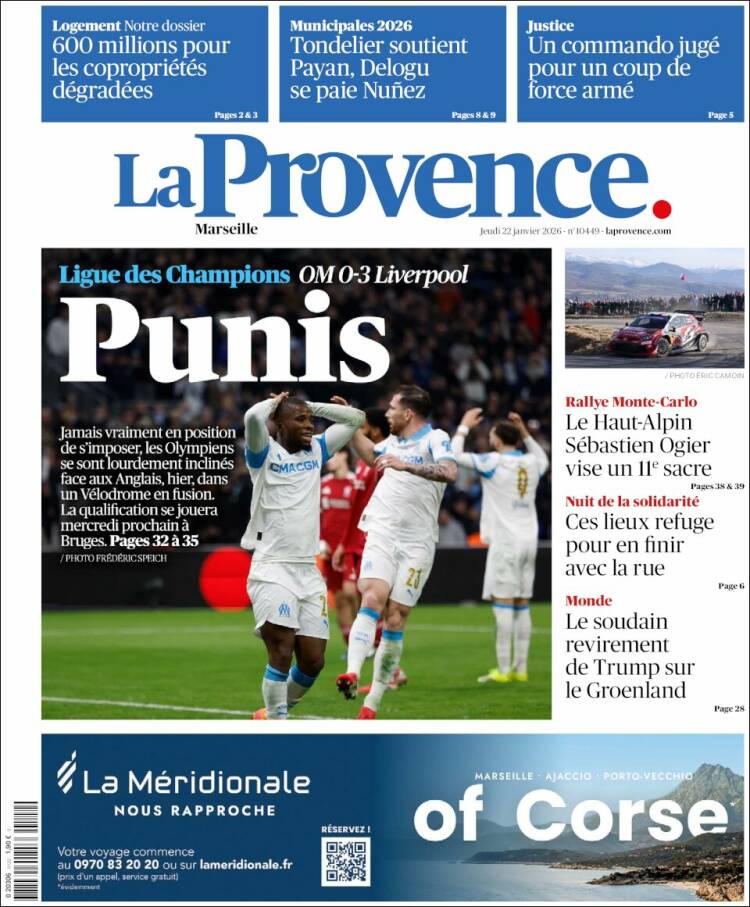 Portada de La Provence (Francia)