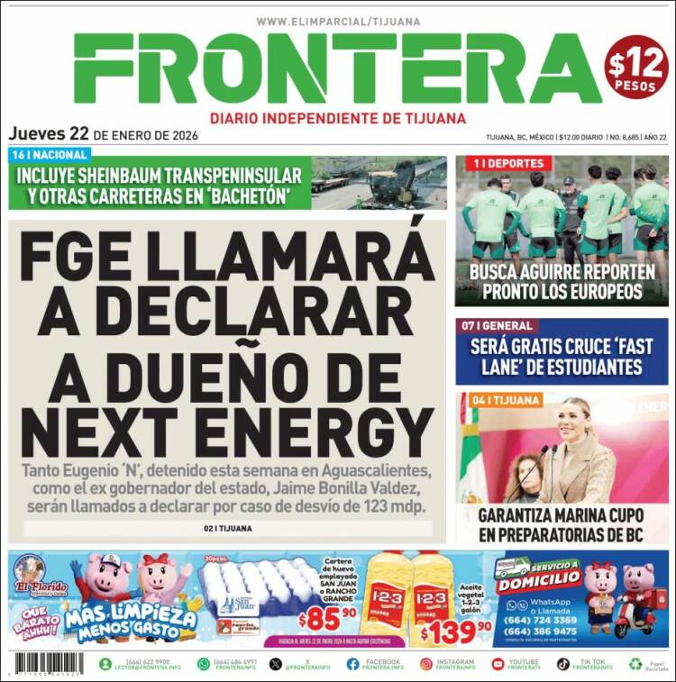 Portada de Frontera (M&eacute;xico)