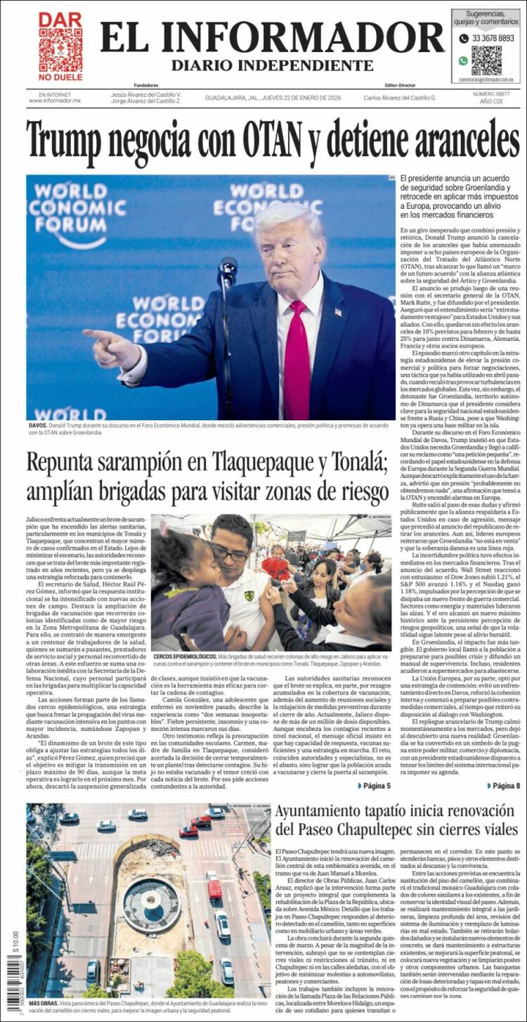 Portada de El Informador (M&eacute;xico)