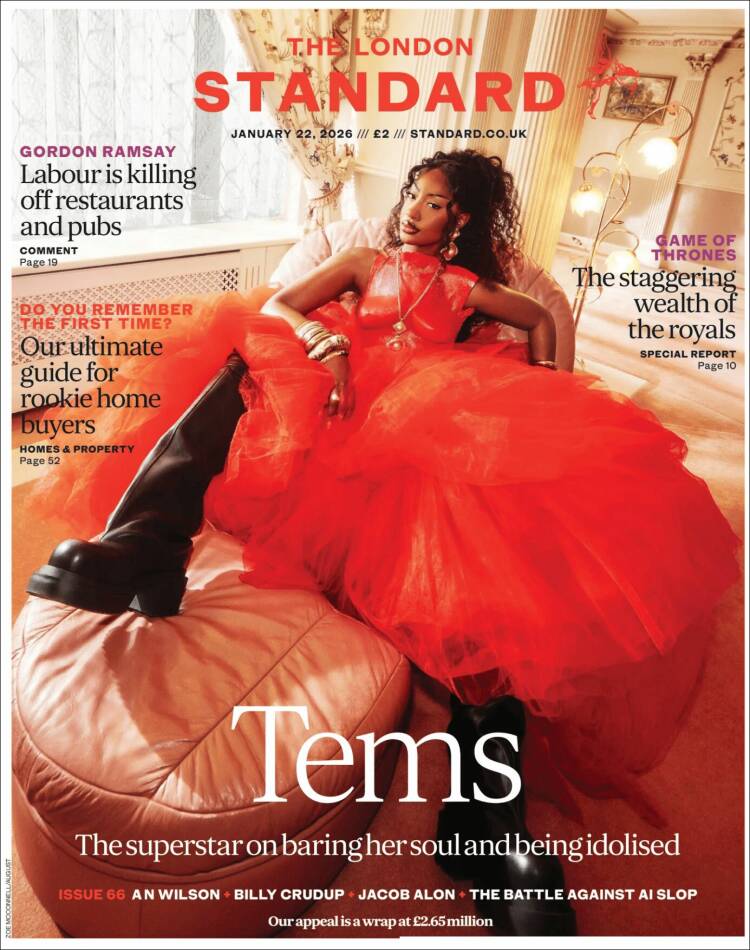 Portada de Evening Standard (Royaume-Uni)