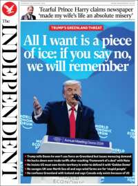 Portada de The Independent (Royaume-Uni)