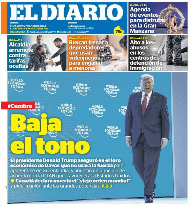 Portada de El Diario NY (USA)